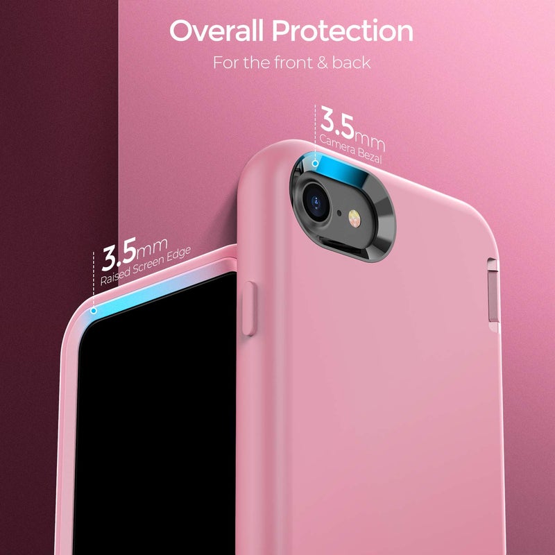 ORIbox for iPhone SE Case 2022/2020 for iPhone 8/7 Case Pink, [10 FT Military Grade Drop Protection],Silicone Heavy Duty Shockproof Anti-Fall Case for iPhone SE 3/2 & iPhone 8/7,5.5 inch, Pink - Image 4